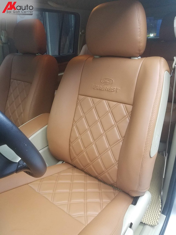 Đồ chơi xe hơi cao cấp May nệm ghế da xe Ford Everest, da công nghiệp